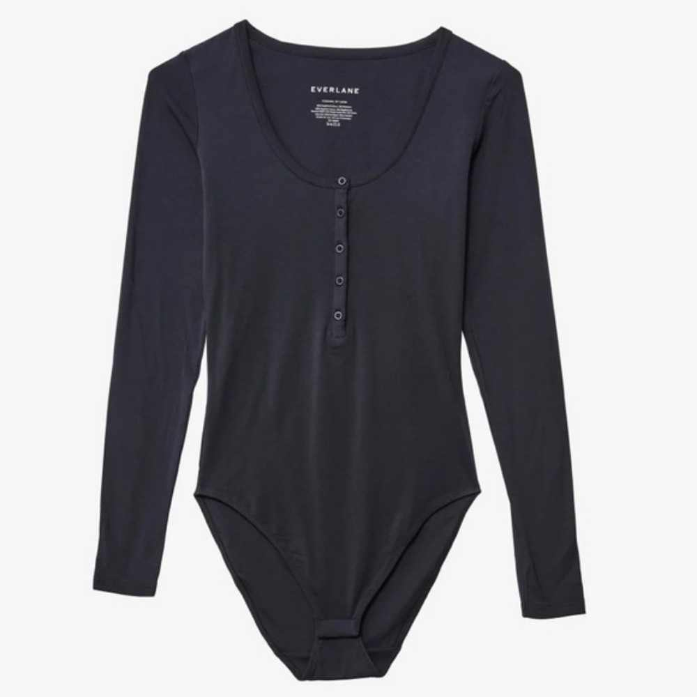 Everlane Henley Long-Sleeve Bodysuit (never worn)